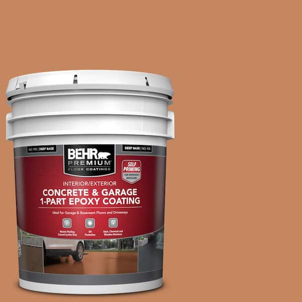 5 gal. #PFC-17 Rusty Orange Self-Priming 1-Part Epoxy Satin Interior/Exterior Concrete and Garage Floor Paint