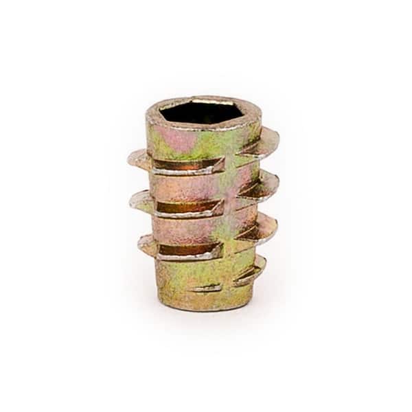 EZ LOK Threaded Insert for Soft Wood, Hex Drive, Flush, Die Cast Zinc