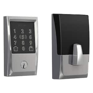 Century Bright Chrome Electronic Encode Plus Smart WiFi Deadbolt with Alarm