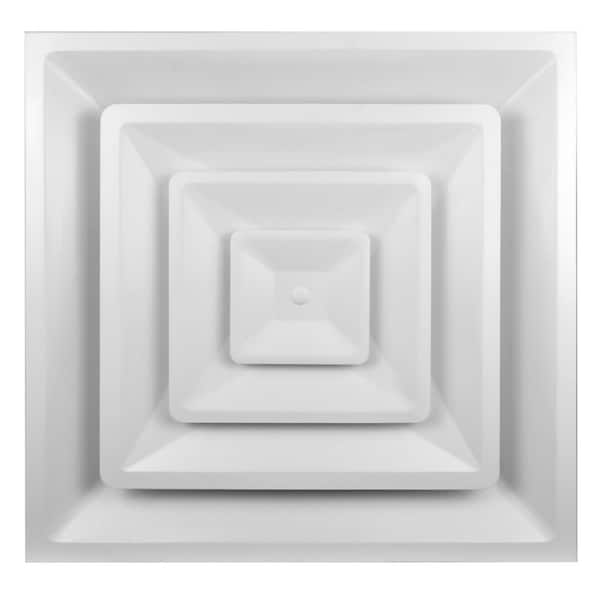 24 in. x 24 in. T-Bar Drop Ceiling Lay-In Supply Diffuser without Collar/Neck and R6 Insulation