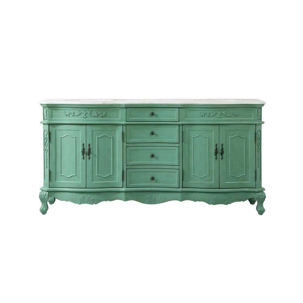 Simply Living 72 in. W x 21 in. D x 36 in. H Bath Vanity in Vintage Mint wi