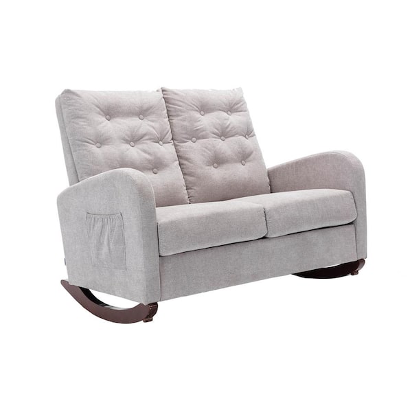 light grey high back armchair