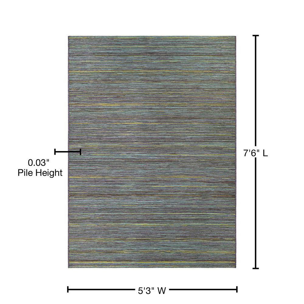 Bowery Sapphire Blue 5' x 7' Wool-Synthetic Blend Flat Woven Rug