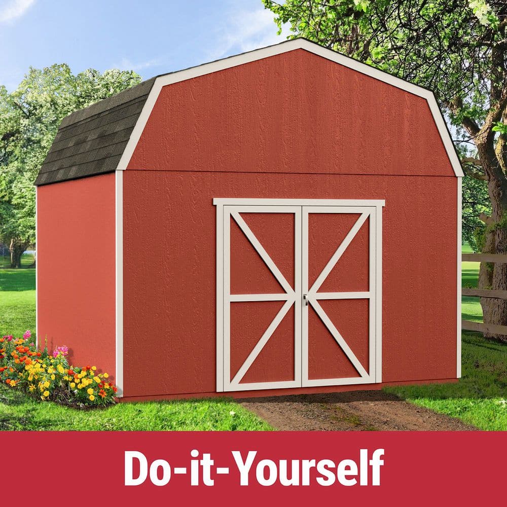Handy Home Products DIY Hudson 12 ft. x 12 ft. Pre-Cut Wood Shed