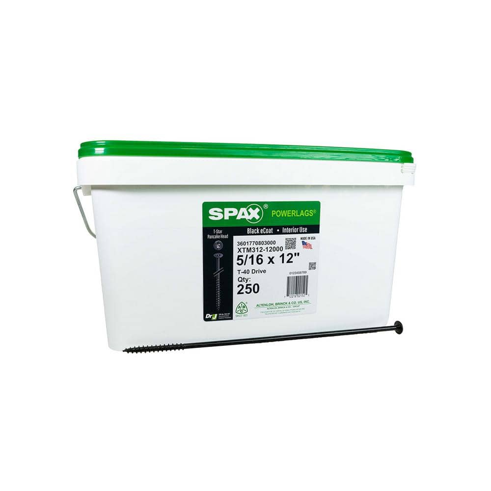 5/16 in. x12 in. Interior Pancake Head Structural Wood Lag Screws Powerlags TorxT-Star(250 Each) Bulk Pail Bit Included price history on PriceWatchPro