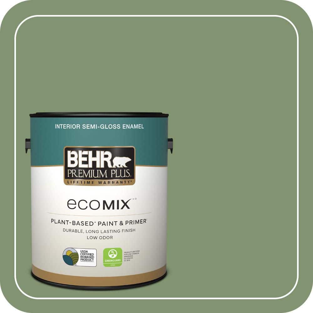1 gal. #BIC-26 Aloe Plant Semi-Gloss Enamel EcoMix Plant-Based Interior Paint & Primer price history on PriceWatchPro