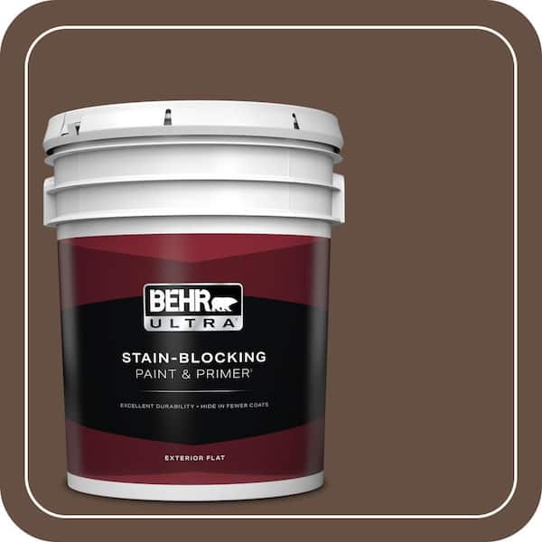 BEHR ULTRA 5 gal. #760B-7 Revival Mahogany Flat Exterior Paint & Primer