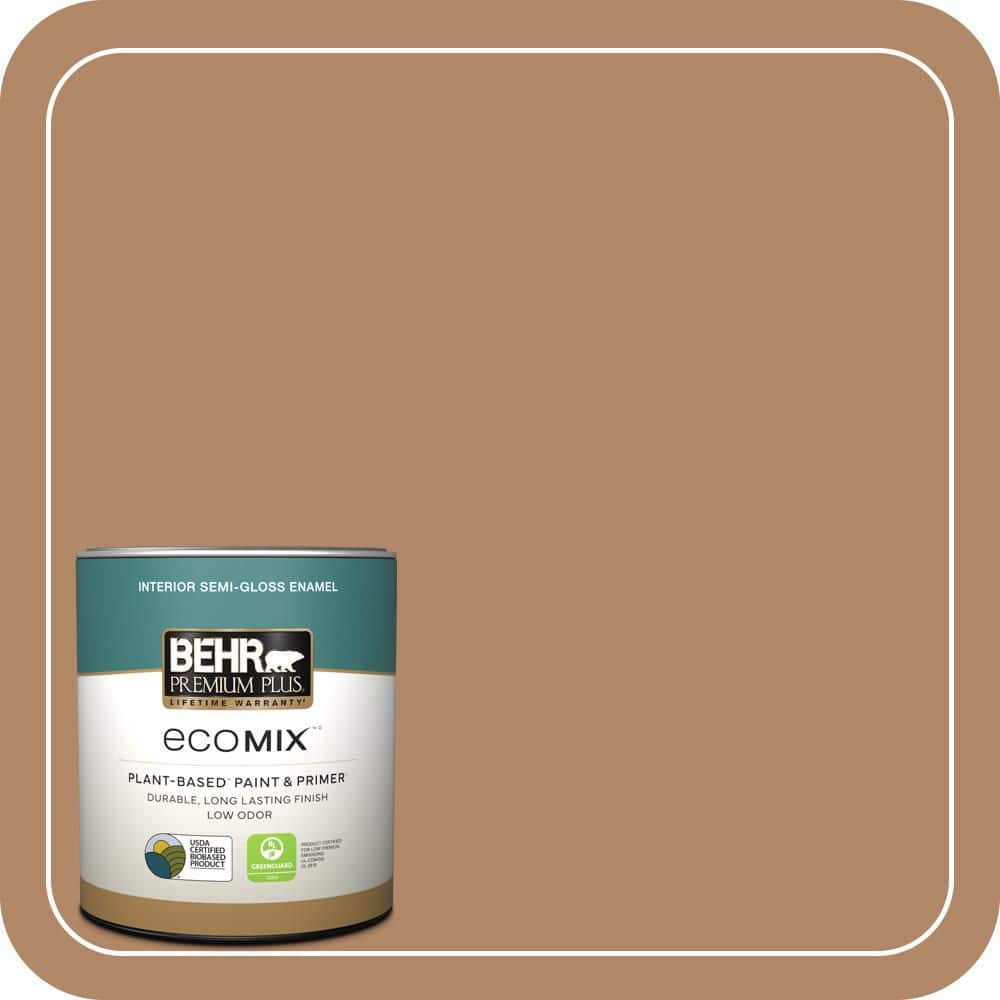 BEHR PREMIUM PLUS 1 qt. #MQ2-02 Syrup Semi-Gloss Enamel EcoMix Plant ...