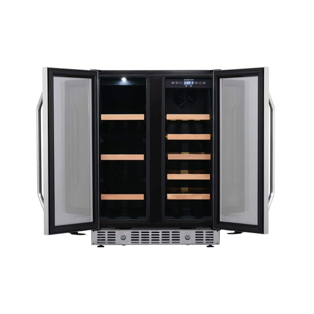EdgeStar 24 in. Built-In Wine and Beverage Cooler with French Doors, Silver -  CWB1760FD