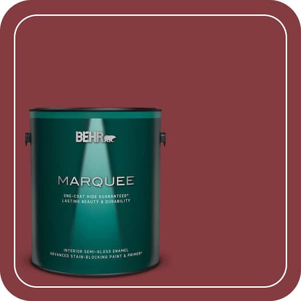 BEHR MARQUEE 1 gal. #M140-7 Dark Crimson Semi-Gloss Enamel Interior Paint & Primer