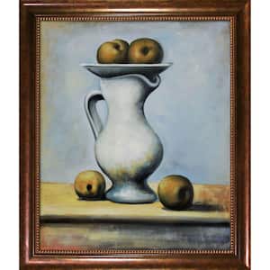 Still Life with Pitcher and Apples by Pablo Picasso Verona Cafe Framed Abstract Oil Painting Art Print 24 in. x 28 in.