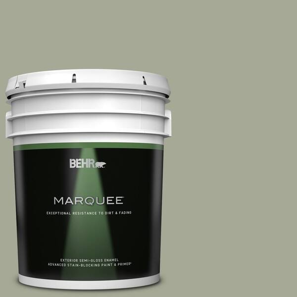 BEHR MARQUEE 5 gal. #PPU10-16 Simply Sage Semi-Gloss Enamel Exterior Paint & Primer