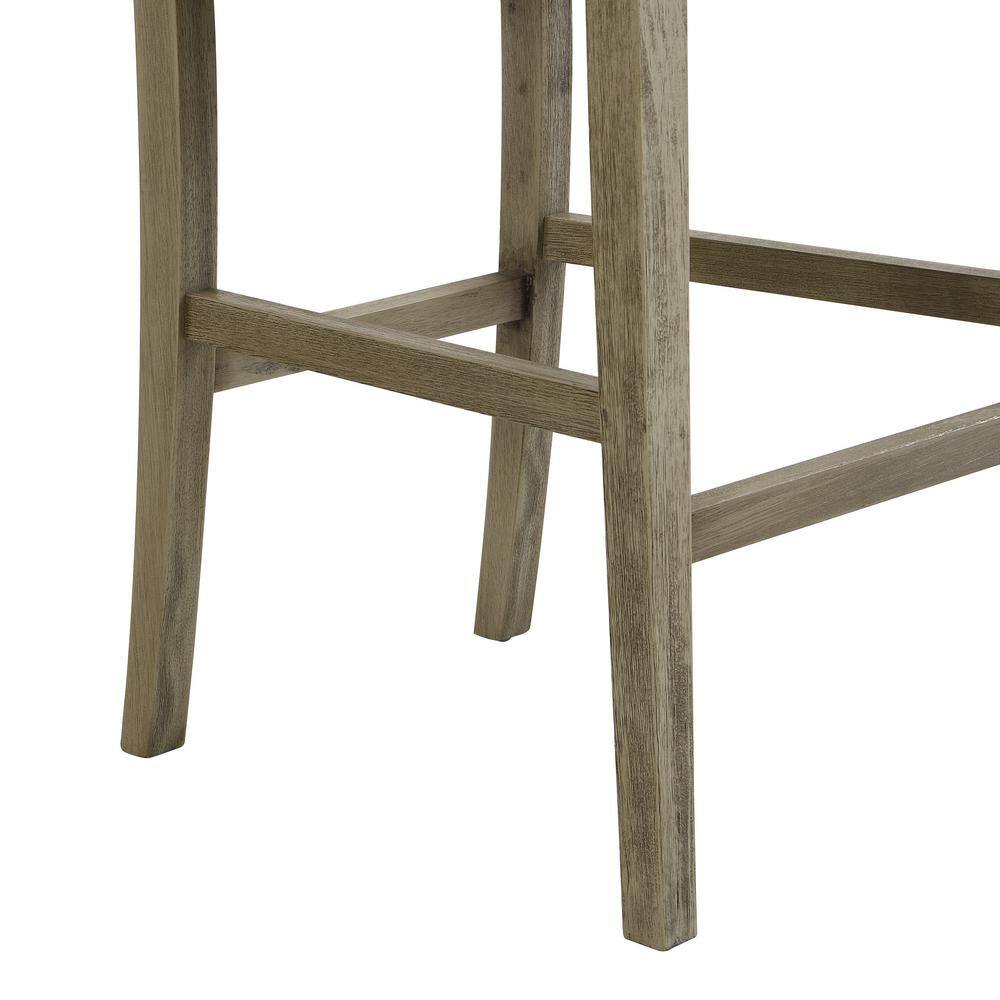 Kyrren Grey and Beige Upholstered Wood Counter Stools, Set of 2