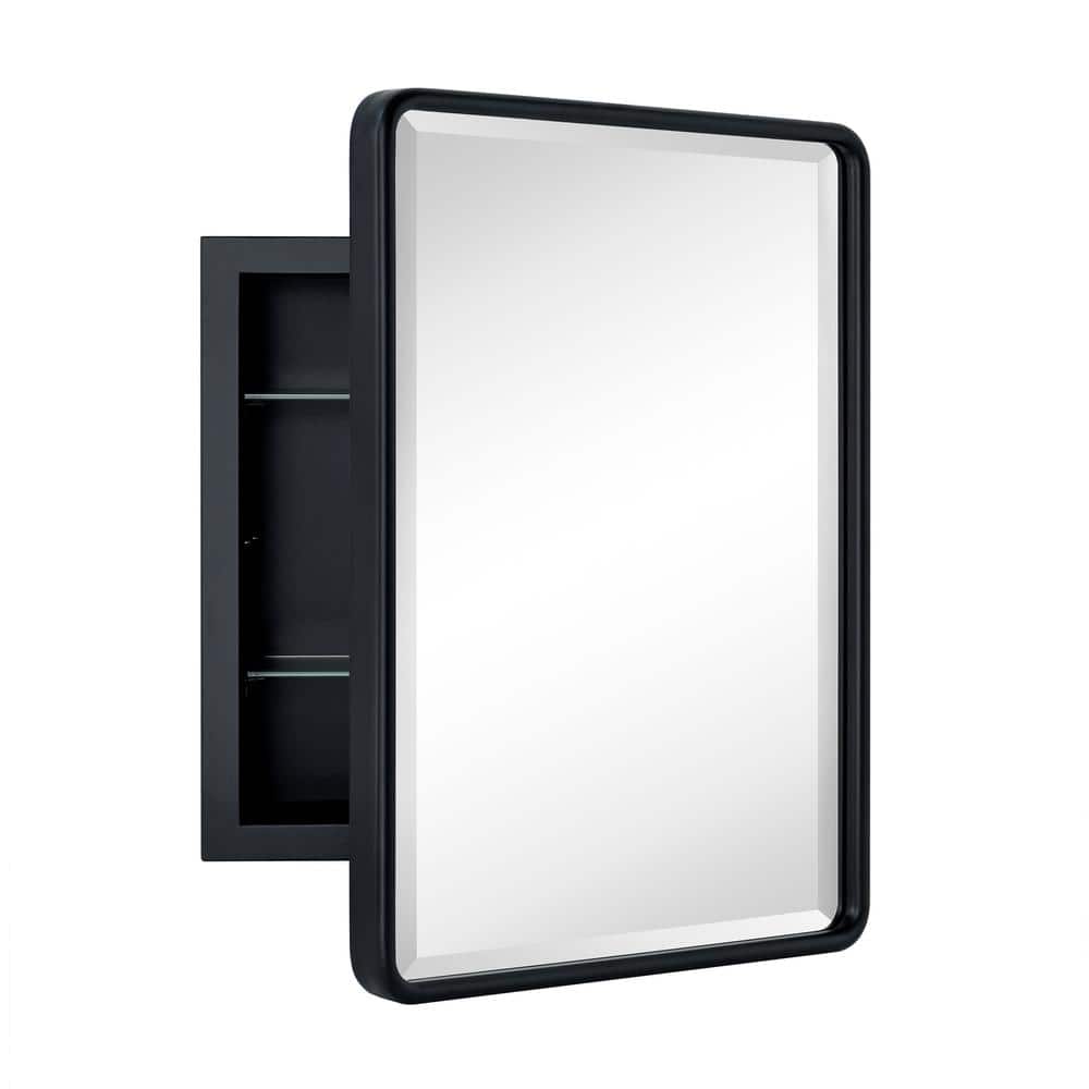 TEHOME Farmhouse 14 in. W x 18 in. H Recessed Rectangular Metal Framed ...