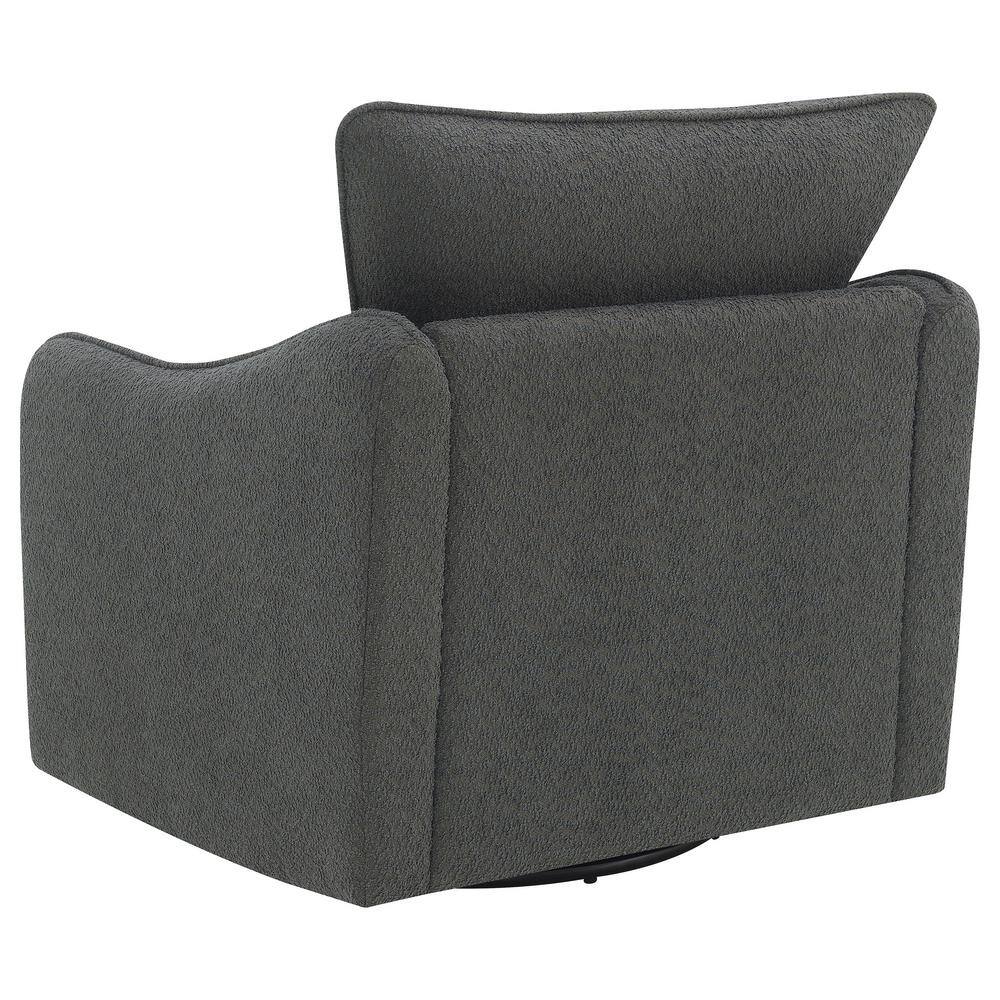 Madia Charcoal Gray Boucle Upholstered Swivel Glider Chair