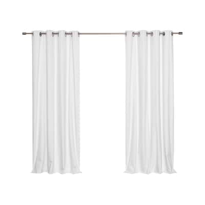 White Linen Thermal Grommet Blackout Curtain - 52 in. W x 63 in. L (Set of 2)