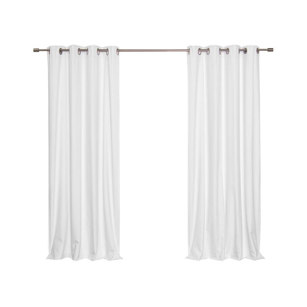 Best Home Fashion White Linen Thermal Grommet Blackout Curtain - 52 in ...