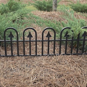 12 in. H x 23.25 in. W Black Resin Garden Border Fence