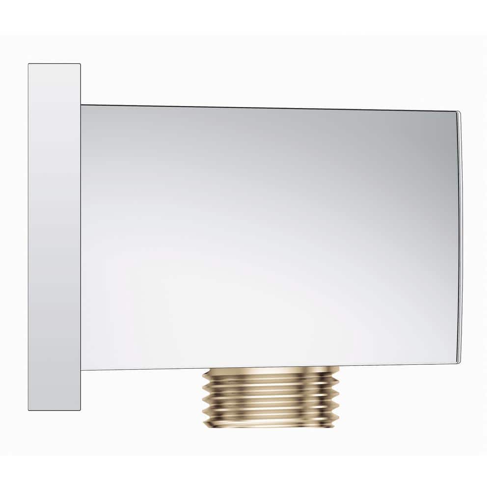 Euphoria Cube Modern Chrome Shower Wall Union with Backflow Prevention