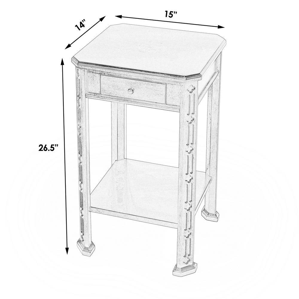 Small Plantation Cherry Wood Side Table with Storage