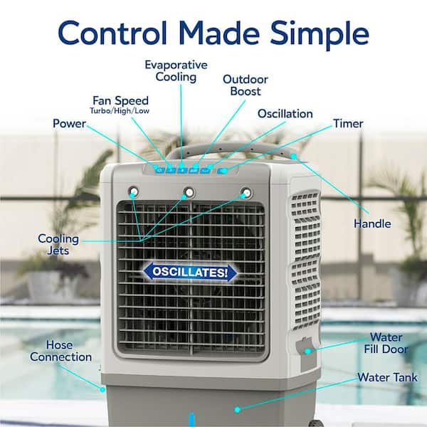 3100 CFM 3-Speed Outdoor Portable Evaporative Air Cooler