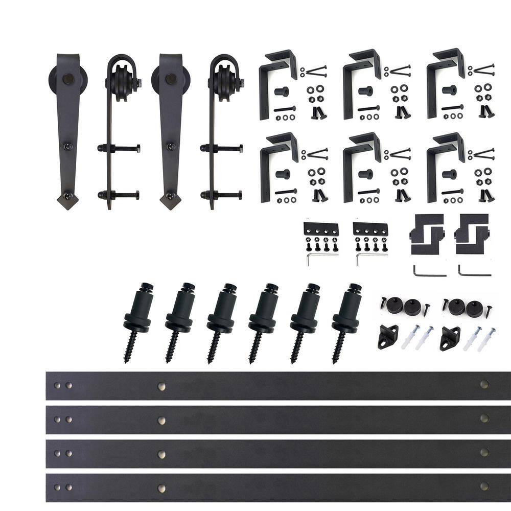 Reviews for HOMACER 8 ft./96 in. Black Rustic Double Track Bypass U