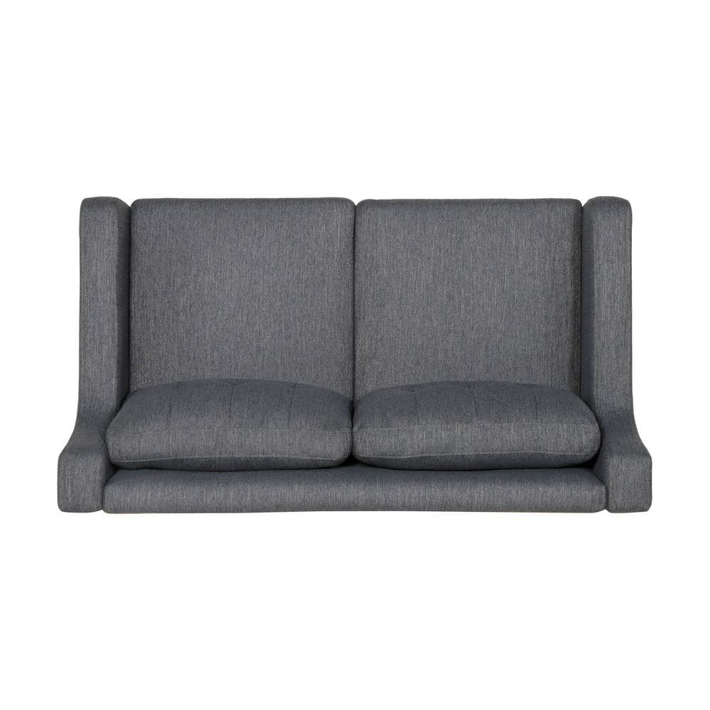 Contemporary Wood Outdoor Loveseat with Gray Cushion-Stylish and Comfortabl