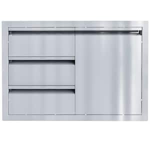 Aruba 30 in. Stainless Steel 3-Drawer Door and Drawer Combo unit