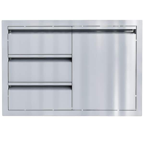 Sunstone Aruba 30 in. Stainless Steel 3-Drawer Door and Drawer Combo unit