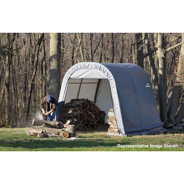 ShelterCoat 10 ft. x 12 ft. Wind and Snow Rated Garage Round Gray STD