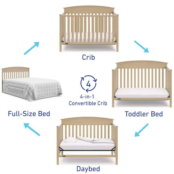 Graco Benton Driftwood 4 In 1, Bed Frame For Graco Convertible Crib
