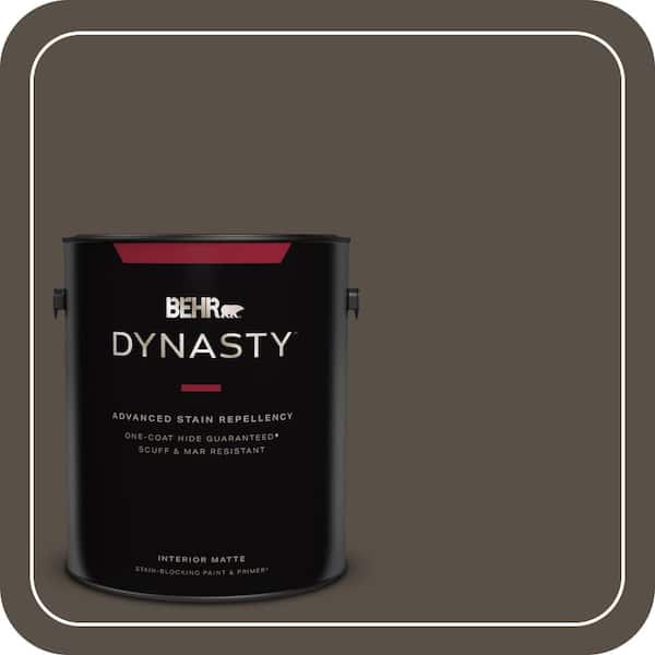 BEHR DYNASTY 1 gal. #N360-7 Potting Soil One-Coat Hide Matte Interior Stain-Blocking Paint & Primer