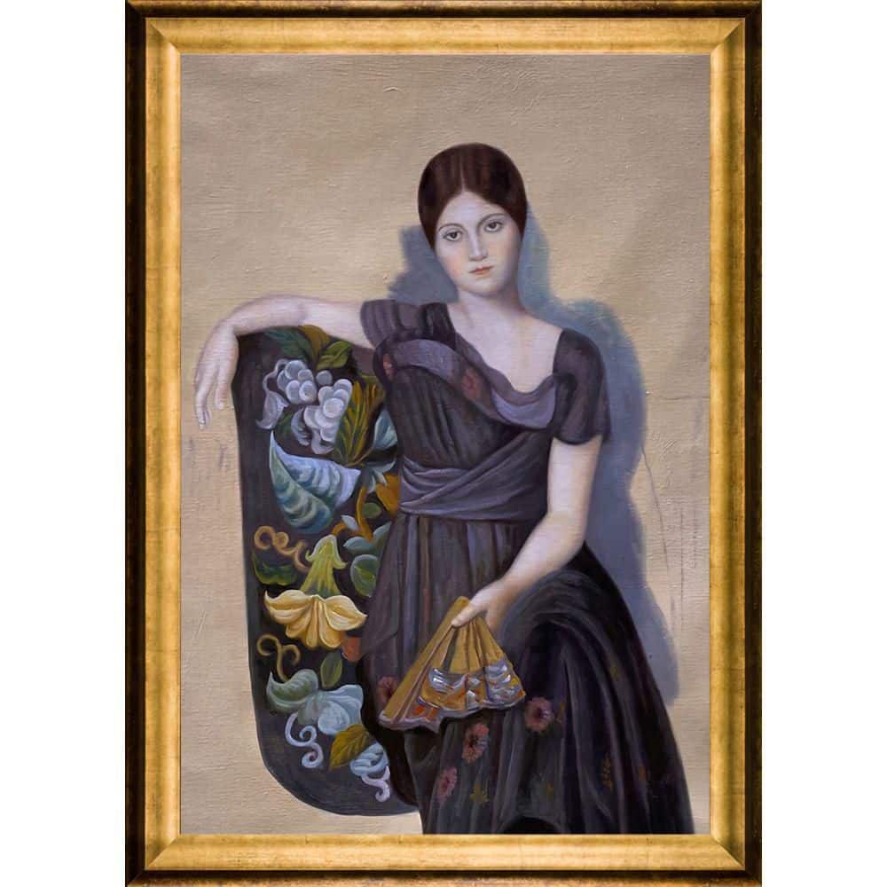 LA PASTICHE in. Oil Painting in The in. of PS3036-FR-994624X36 the Art 29 Print Framed by People Portrait 41 Depot Pablo Athenian Olga x Armchair - Home Gold Picasso