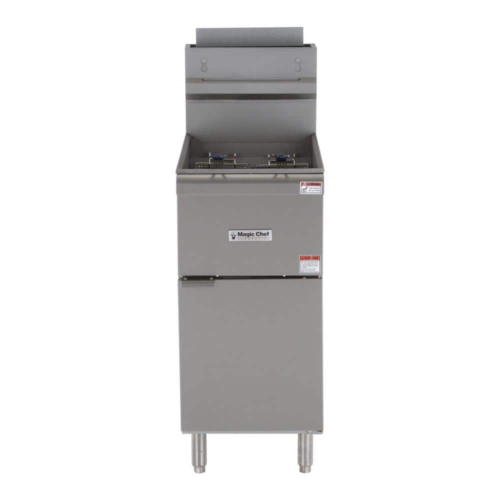 Magic Chef 35 Qt. Stainless Steel Commercial Propane Gas Fryer, Silver