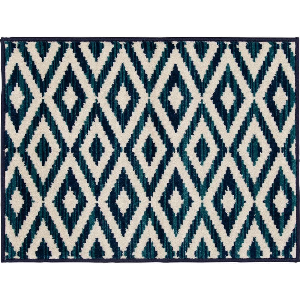 Tecopa Yarzmini Blue 2 ft. 3 in. x 3 ft. Geometric Polypropylene Indoor/Outdoor Area Rug price history on PriceWatchPro