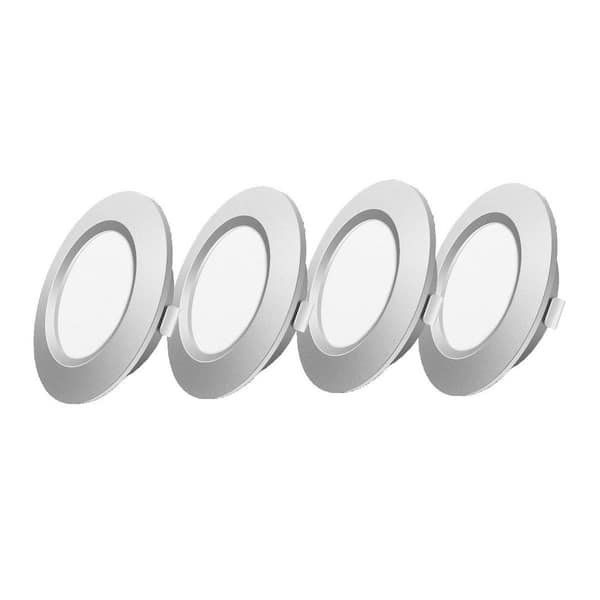 5W RV Recessed Downlight 3000K Warm White Dimmable IP44 Indoor Ceiling Light Fixture with Wire Connector 4-Pack