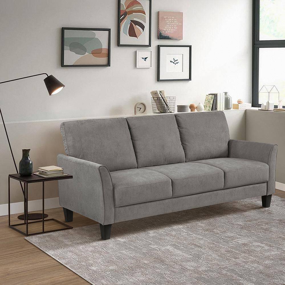 Tesoro 78.5 in. W Flared Arm Textured Fabric Rectangle 3-Piece Living Room Sofa Set in Chocolate price history on PriceWatchPro