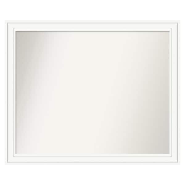Amanti Art Craftsman White 45 in. x 37 in. Custom Non-Beveled Satin Wood Framed Bathroom Vanity Wall Mirror
