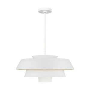 ED Ellen DeGeneres Crafted by Generation Lighting Brisbin 24 in. W 1-Light Matte White 3-Tiered Stacked Shades Pendant