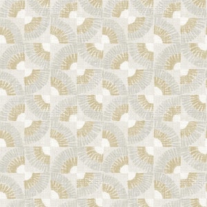 Grasscloth Fans Canary Gold Peel and Stick Wallpaper (Covers 60 sq. ft.)