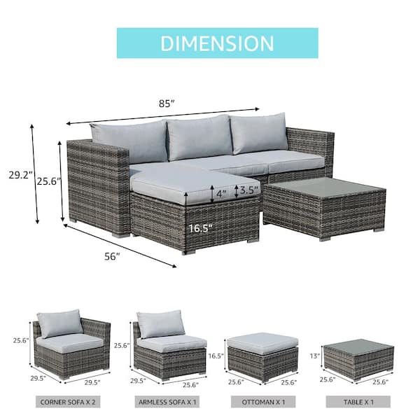 Freestyle patiorama wicker outdoor sectional set with beige cushions sale