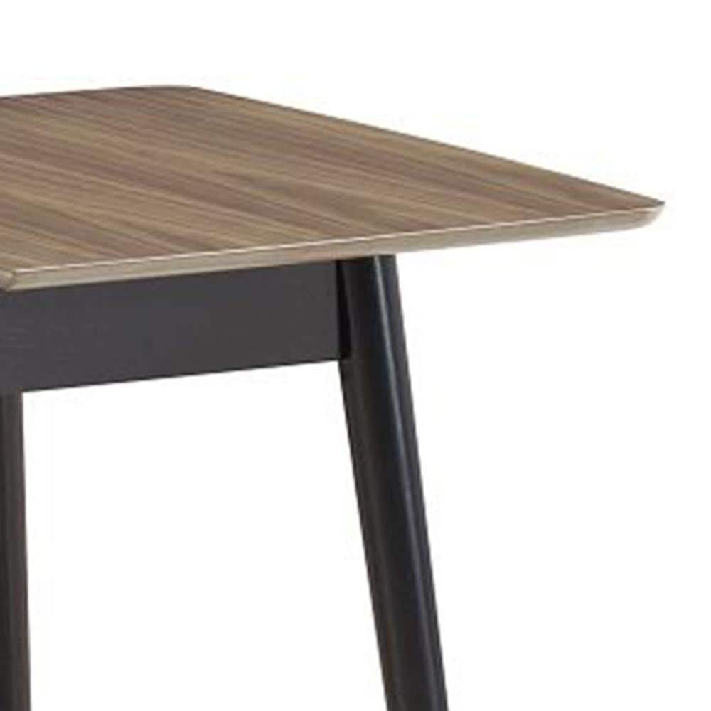 Anae 63 Inch Extendable Brown Wood Dining Table with Black Legs
