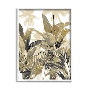 Tropical Layered Summer Palms Design by Kristen Drew Framed Nature Art Print 30 in. x 24 in.
