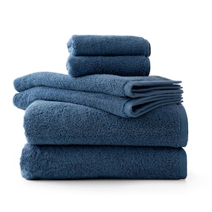 6-Piece Blue Luxury Cotton Towel Set