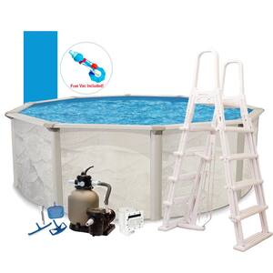 HomeOasis 15 ft. Round 48 in. D Metal Wall Above Ground Hard Side Pool Package