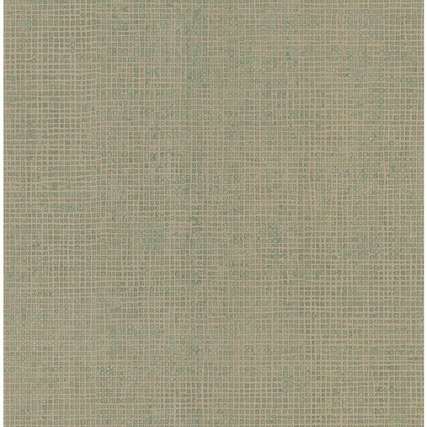 Brewster Simple Space Green Woven Effect Wallpaper Sample