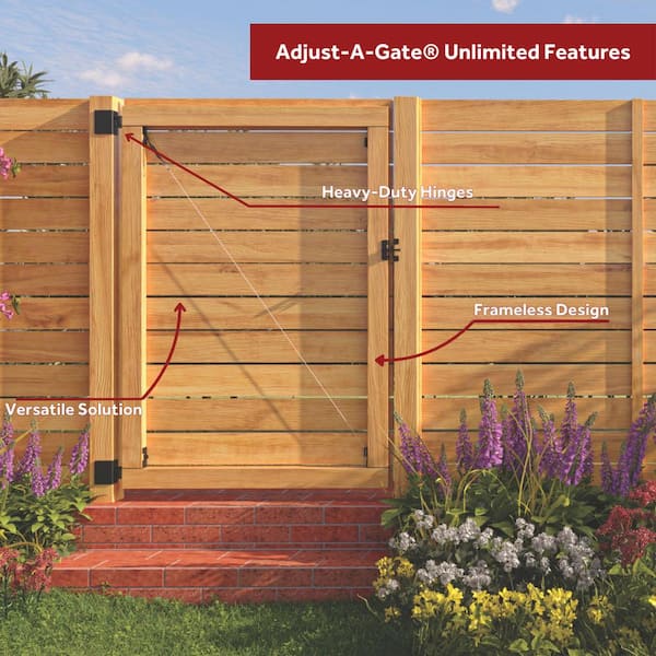 Adjust-A-Gate AAG Unlimited Fits Openings to 72 in. H / 84 in. W Frameless Black Steel Gate Kit