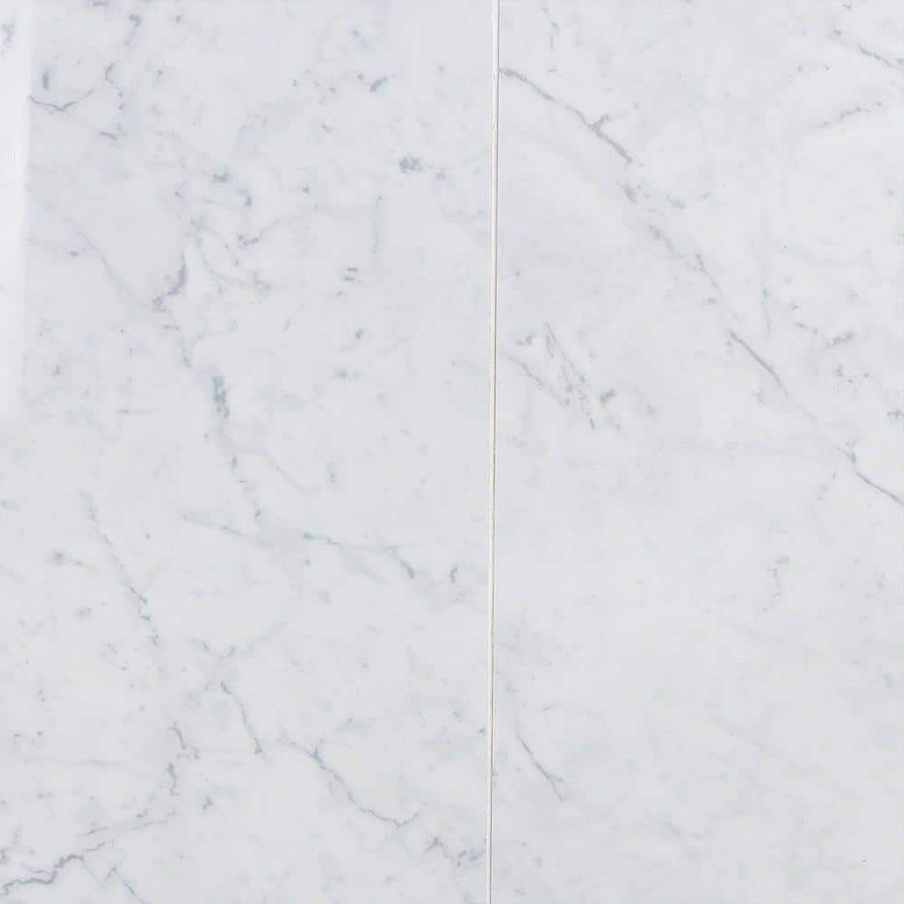 Bianco 24" x 24" Polished Porcelain Marble Look Tile