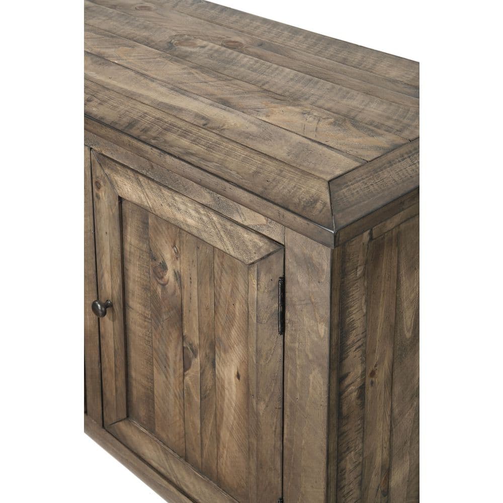 Coastal Charm White Solid Pine 60" TV Stand with Cabinets
