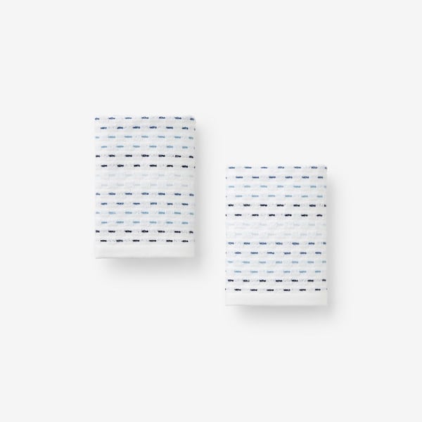 The Company Store Company Cotton Blue Multi Dash Wash Cloth